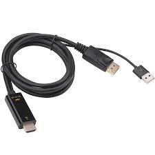 6FT 4K 60HZ HDMI to Display DP Port Cable 1.8M HDMI 2.0 to DP Converter Adapter With USB Power Cable for PS5 PS4 Pro PC Laptop